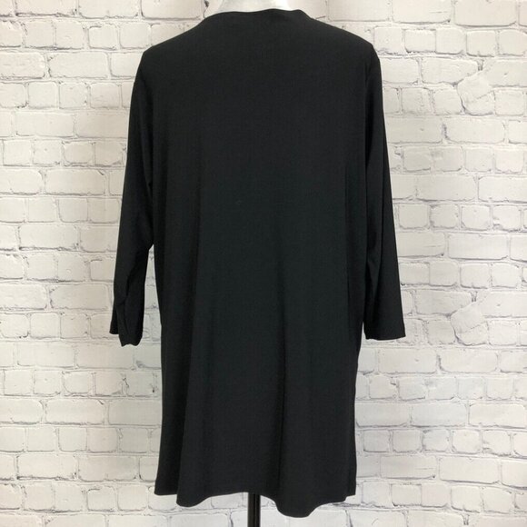 Sympli Black Stretch Knit Tunic Size 10 3/4 Sleeve - Picture 3 of 7